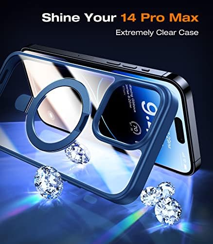 ЗАМЕНИК ЗА Iphone 14 Pro Max Случај Со Невидлив Магнетски Држач [Ултра Јасен][Компатибилен Со MagSafe] Заштита Од Воена Капка