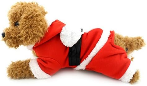 Зунеа руно качулка миленичиња Дедо Мраз костум костум костум кученце Божиќ пижами мало куче мачка скокање худи хасма џемпер