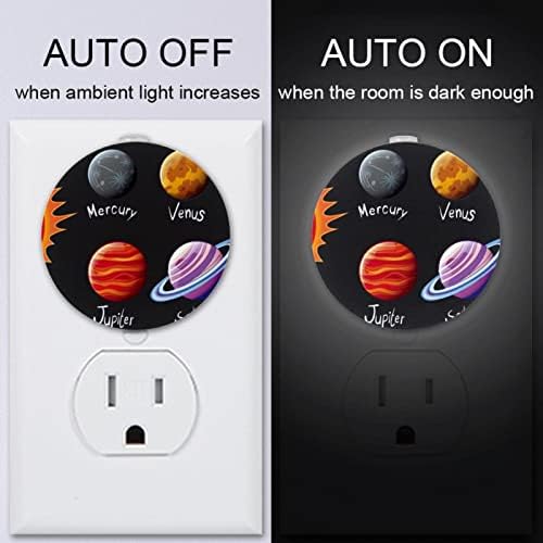 2 приклучок за приклучок за ноќно светло LED ноќно светло со сензор за самракот до зори за детска соба, расадник, кујна, ходник