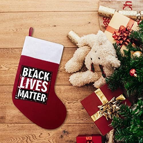 Црни животи материи Божиќно порибување Божиќни чорапи торбичка куќа семејство Божиќ декор