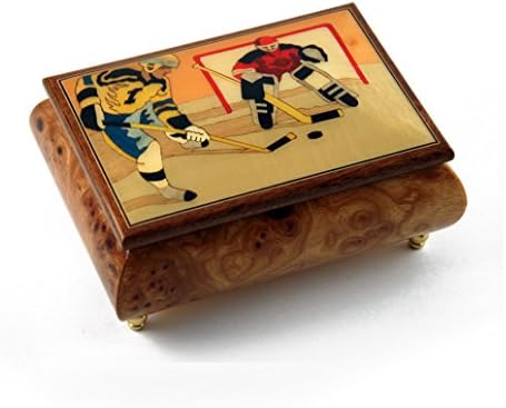 Спортска Тема Вметнување Дрво: Хокеј - Колекционерски 18 Забелешка Музичка Кутија За Накит - Многу Песни Што Треба Да Се Изберат