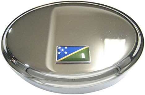 Знаме На Тенки Гранични Соломонски Острови Овална Ситница Кутија За Накит