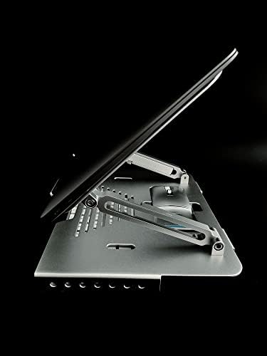 Стенд за лаптоп од кумови за лаптоп или iPad доаѓа со дизајн 4-во-еден, тастатура; USB порта на глувчето и 5-во-едно заедно,
