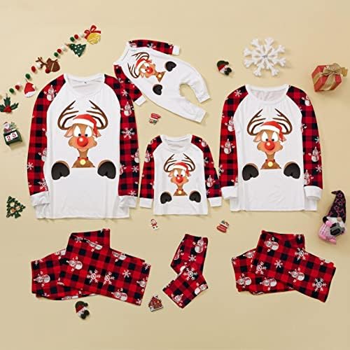 Божиќен тато пижами за семејство што одговара на Божиќното семејство PJS комплети печати PJS карирана празничка облека за спиење карирано печатење
