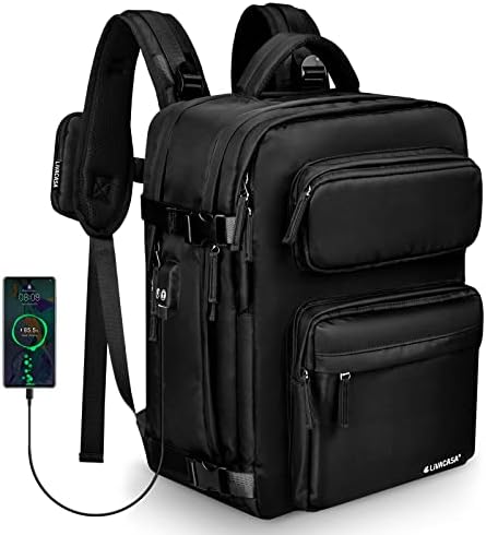 Водоотпорен лаптоп за водоотпорен патник во Ливакаса за жени мажи, лет одобрено носење на ранец, училишен ранец се вклопува во 17 инчен лаптоп