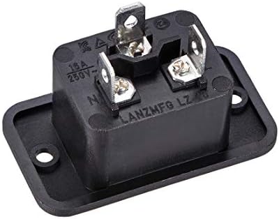 Uxcell C20 панел приклучок за приклучок за приклучок AC 250V 16A 3 пинови IEC Intlet Module Plugn Connector Connector Socket