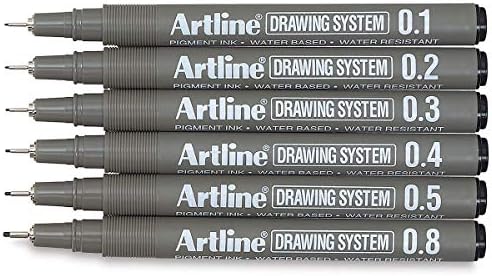 Артлин цртање пенкала за фининер, систем за цртање, сет од 6 пенкала