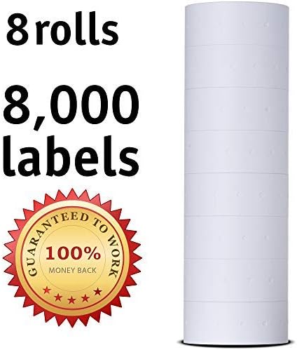 MX 5500-8,000 етикети Вкупно - Чисто бело - етикети со цени - пакувања со 8 ролни - - направени од етикети за нас