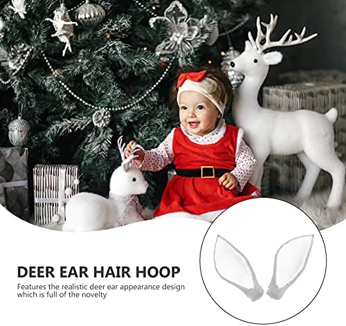 Bestoyard 1 пар симулирани елени за уво глава за глава, креативни додатоци за коса, Божиќни украси Божиќни украси за Божиќ