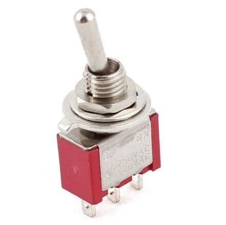 Makee 1PCS AC 250V/2A 120V/5A ON/ON 2 Позиција SPDT Mini Micro Toggle Switch Red LW