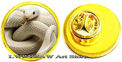 Брох од бела змија, минимална мистична змија, змија брош, накит од змија, pinубов со змија, m189