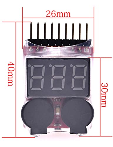 Проверка на батеријата на липото батерија RC батерија со низок напон на напон на напон на напон монитор за 1-8S Lipo Life Limn