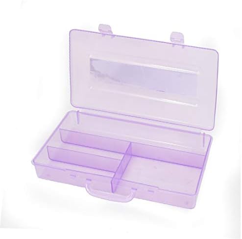 Х-DREE Јасно Виолетова Пластика Правоаголник 4 Слотови Електронски Компонента Кутија Кутија Контејнер (Јасно Виолетова Пластика