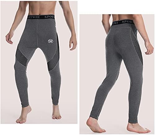 Запознајте ги термичките панталони за мажи, зимски скијачки слој долги хулахопки за компресија на ладно време хеланки за задржување