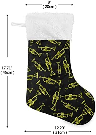 Hjjkllp тромбони музички божиќни чорапи Големи бонбони чорапи полни со столбови деца симпатична персонализиран чорап со кристално