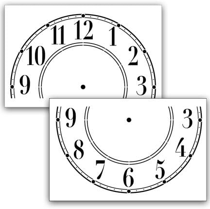 Стенцил на часовникот од Студиор12 | Едноставна уметност во часовникот во училиштата - 2 парче X -LARGE - 14 x 8 -инчен образец