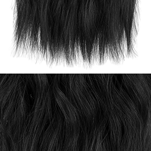 Уами коса Половина Нагоре Половина Надолу Продолжување На Опашката Сет 4 ПАРЧИЊА Долга Црна Брановидна Висока Обвивка Околу