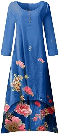 Летни фустани на Adhowbew за жени 2023 без ракави/краток ракав плус големина на течен фустан со џебови постелнини обични сандери