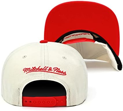 Мичел &засилувач; Нес Чикаго Булс Ретро Snapback Капа Прилагодливи Капа-Природни /Црвени/XL Логото