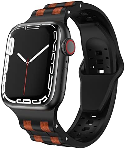 Gelishi Sport Band компатибилен со Apple Watch Bands 49mm 45mm 44mm 42mm, дише мека TPU лента за замена на лентата за часовникот Серија 8 7 Серија 6 5 4 3 2 & SE & Ultra жени мажи