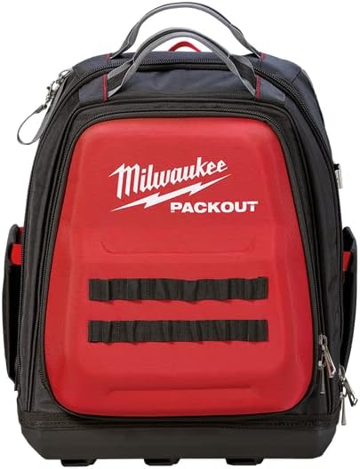 Ранец на алатката на Милвоки, црвена/црна, вкупно 48 џебови
