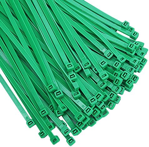 Livder 100 парчиња зелени тешки врски со најлонски поштенски кабел, 8 инчи