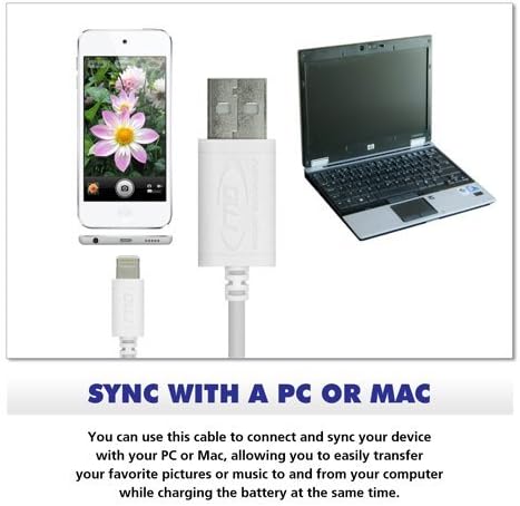 РНД Епл Сертифициран МОЛЊА USB 6ft Кабел за iPhone iPad и iPod