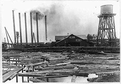 Фотографија на историски производи: В.Л. Копродукции, Ф.Т. Браг, Калифорнија, Калифорнија, граѓански мелници со логови во вода,