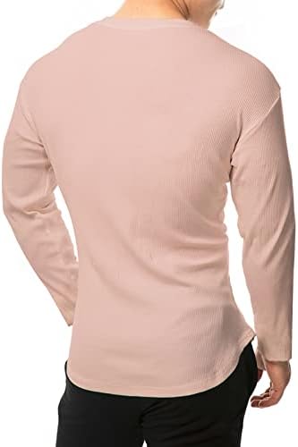 Машки маички за мускули на мажите со долги ракави со ребрести маички обични тенок вклопување v вратот цврсти кошули на врвови