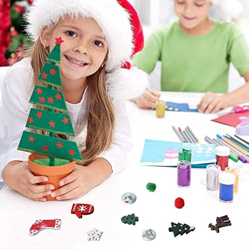 500 парчиња Божиќни украси Измешајте ги копчињата од дрво Пом Пом топка, украси орнаменти, разновидни стилови за DIY занаетчиски