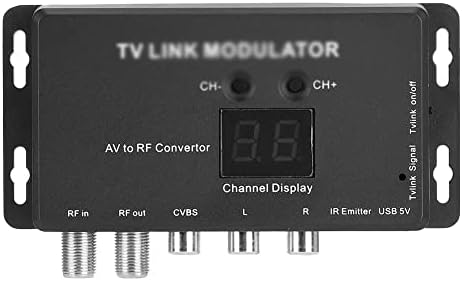 N/A UHF ТВ -врска модулатор AV до RF конвертор IR Extender со 21 канален приказ PAL/NTSC Опционално пластично црно