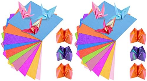 Детски занаети Викаски занаети јапонски хартија за хартија од оригами 100 парчиња квадратни двострани хартиени занаети
