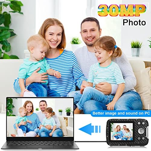 Водоотпорна дигитална камера Подводна камера за деца со 32 GB SD картичка Full HD 1080P 30MP Дигитална камера 8x Дигитален зум