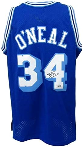 Shaquille O'Neal Hof потпиша Ла Лејкерс Мичел и Нес Jerseyерси Фанатици 163536 - Автограмирани дресови во НБА