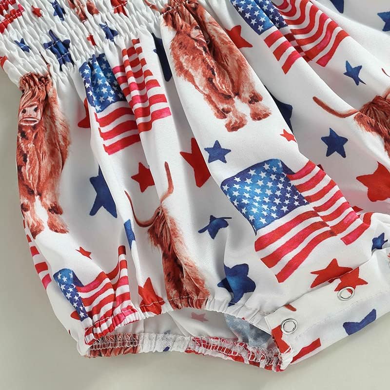 Бебе Девојка 4 јули Облека Американско Знаме Без Ракави Четврти јули Ромпер Облека За Денот На Независноста На Новороденчињата