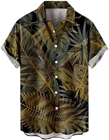 Менс цветни кошули со кратки ракави копче надолу со кошула Брза сув лапл Премиум ткаенина кошули за облека за мажи за мажи