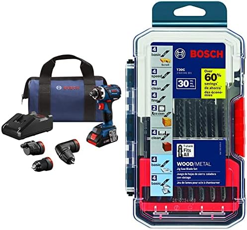 Bosch GSR18V-535FCB15 18V EC Brushless Поврзан-Подготвен Flexiclick 5-Во-1 Вежба/Возач Систем Со CORE18V 4.0 Ah Компактна Батерија