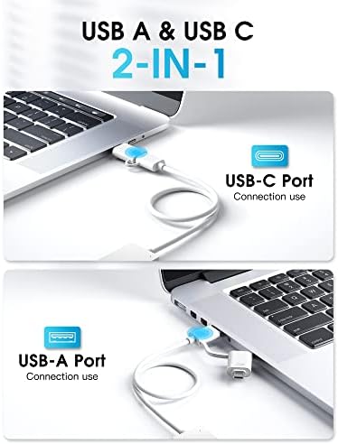 BYEASY USB Центар, USB 3.1 C ДО USB 3.0 Центар со 4 Порти и 2ft Продолжен Кабел, Ултра Тенок Пренослив USB Сплитер За MacBook,