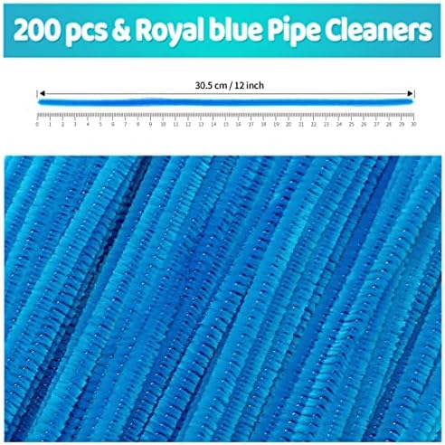 200 парчиња чистачи на темно сини цевки+2310pcs Gugly Wiggle Eyes, Art and Craft Supplies.