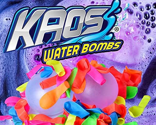 Балони со вода во Каос Пакуваат 100 парчиња разновидни неонски бои. Вклучен е лесен врв на црево. Семејни бомби со вода за играчки