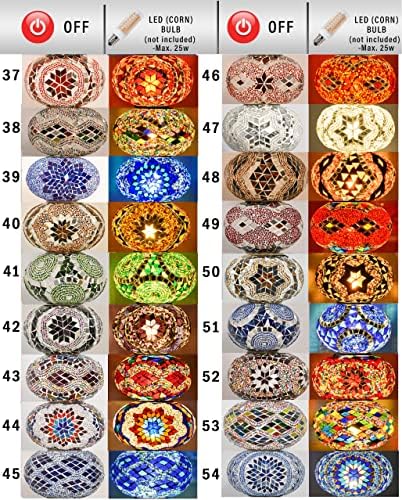 Mozaist Customizable 11 Глобус Турски подни ламби, 7 стапки Марокански мозаик Бохо светло, највисока земја од Тифани, рустикален