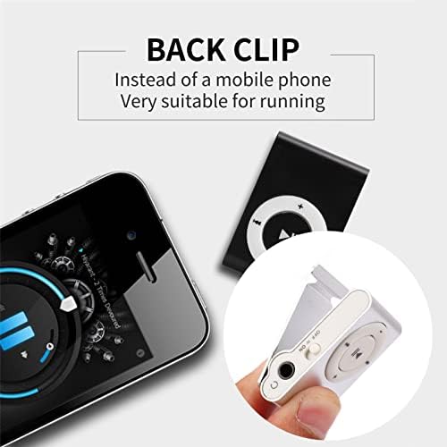 MP3 плеер MP3, преносен дигитален музички плеер Mini Mp3 Back Clip Player со слушалки и USB кабел за трчање, итн