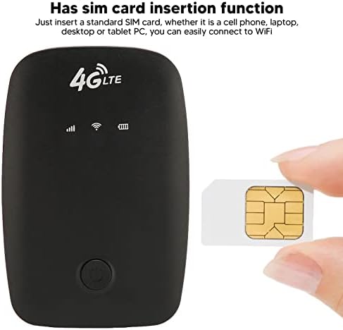 Преносен 4G WiFi рутер, 50Mbps Поставете мобилен WiFi Hotspot SIM картичка Слот за картичка Лесна батерија од 2100mAh