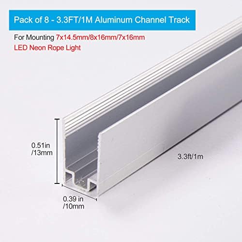 Производи за пакети за пакети со сјај на алуминиумски канали со сина 40м/131.2ft LED LED Neon Rope Lights Kit