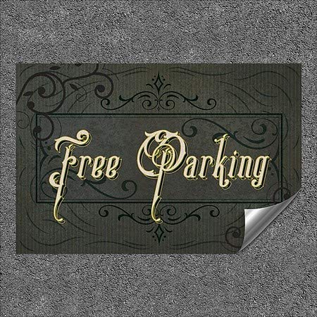 CGSignLab | Бесплатно паркирање-викторијанска рамка Тешка индустриска самолеплива алуминиумска wallидна декларација | 48 x32