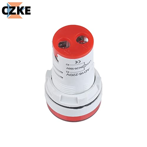 Kappde 2PCS Mini Digital Voltmeter 22mm Round AC 12-500V Тестер на напон на напон монитор за монитор LED индикатор за LED 30x30mm