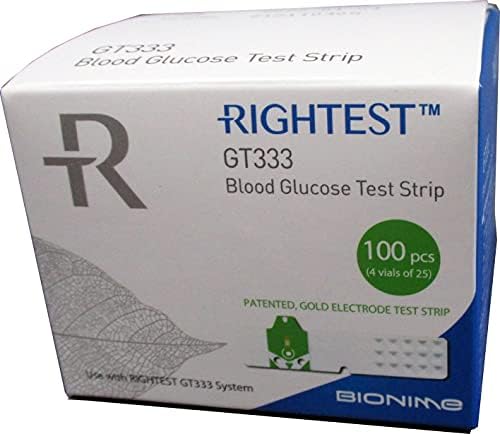 Биониме GT333 тест ленти за употреба со Bionime Fairest GT333 метар - Мониторинг на шеќер во крвта од дијабетичари, кутија од
