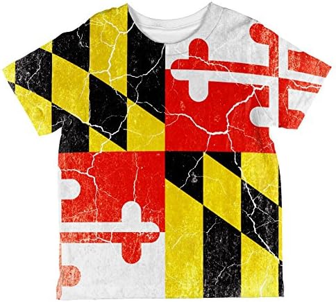 Мериленд гроздобер потресено државно знаме низ целата маица за мали деца