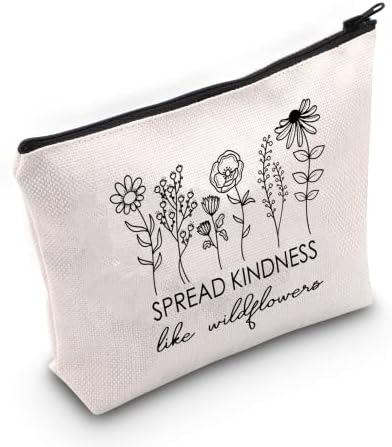 Г2туп Бидете Љубезни Инспиративни Подароци Ширете Добрина Како Диви Цвеќиња Торба За Шминка Добрина Козметичка Торба Диви Цвеќиња Патент Торбичка За Патување