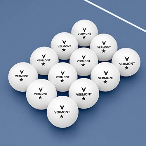 Вермонт табела тениски топки | Оптички бели пинг -топчиња со понг | Пакувања со топка со топки од 1, 2 и 3 starвездички погодни за почетници и професионалци [3/6/12/90 пакет]